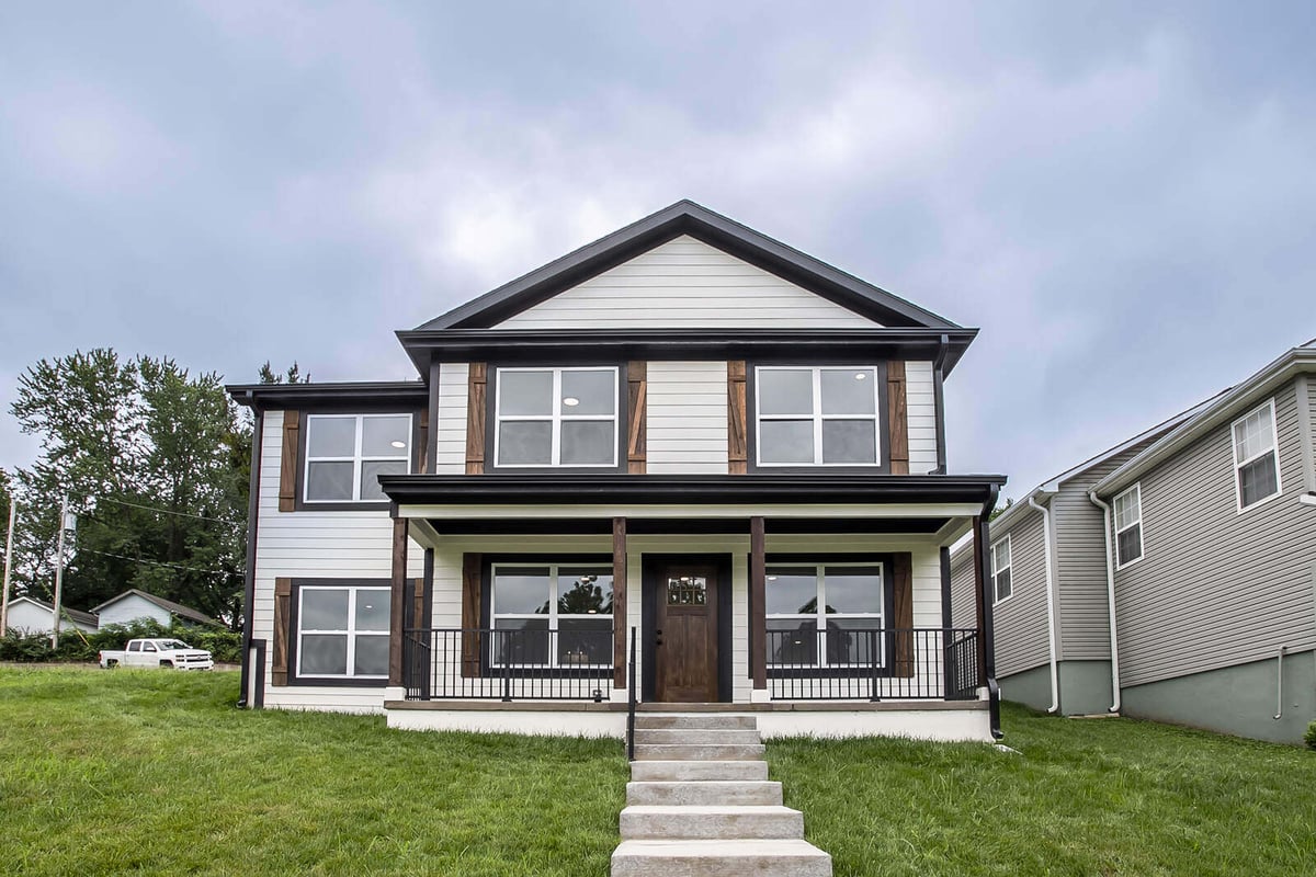 Front view of a beautifully remodeled home in Kansas City by Top Shelf Home Builders